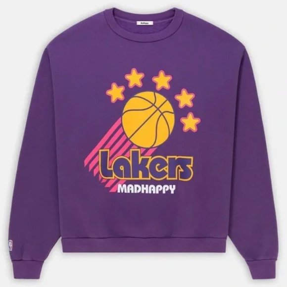 Madhappy Sweaters - 💜💛Madhappy💜💛Lakers Collab Crewneck Yellow Purple Heritage Sweater